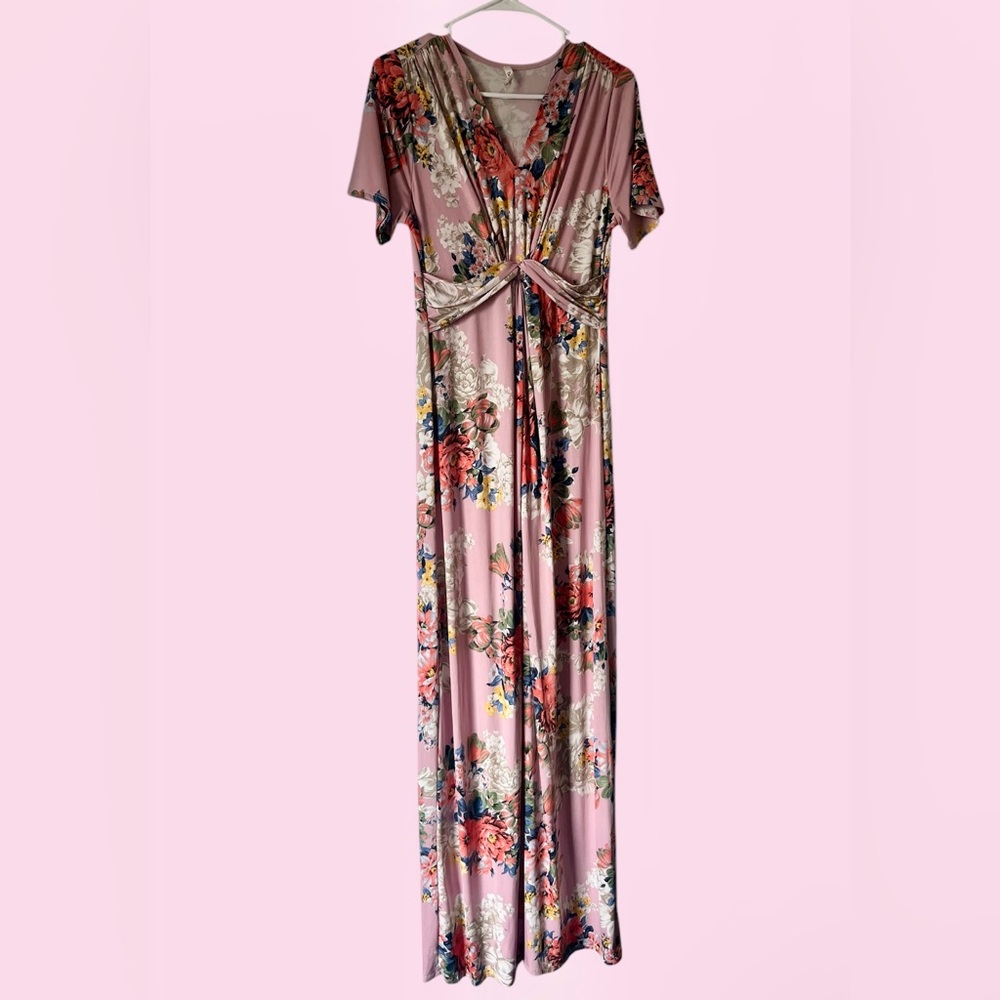 Beeson River pink floral long dress
